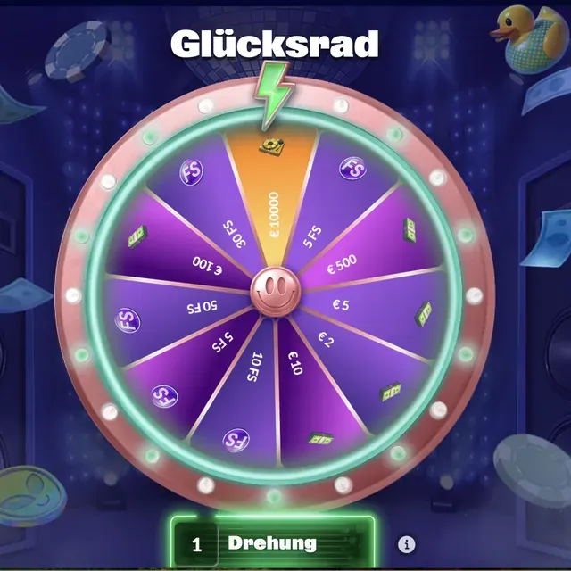 SlotRave Glücksrad mit Freispielen und Geldpreisen