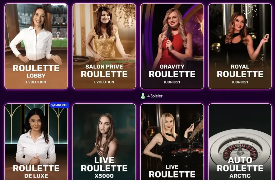 SlotRave Live-Roulette: Roulette Lobby, Salon Prive Roulette, Gravity Roulette, Royal Roulette
